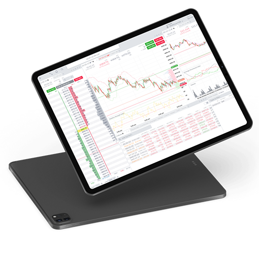 Laptop with Stock Charts