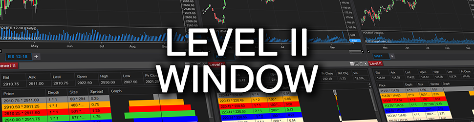 Market depth level 2 window