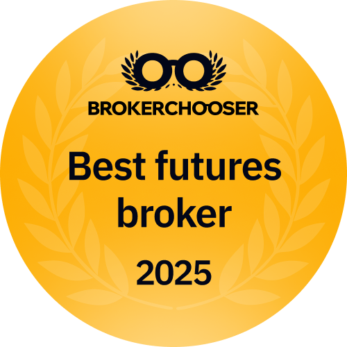 Best futures broker 2025 award badge