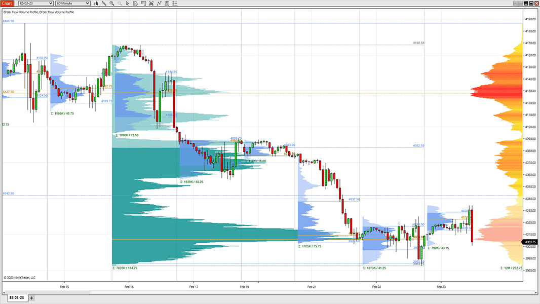 NinjaTrader order flow volume profile