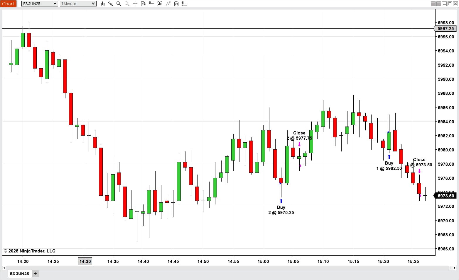 Plot Executions | NinjaTrader