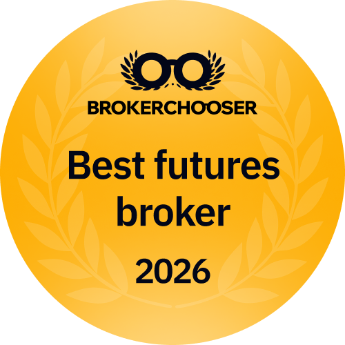 Best futures broker 2026 award badge