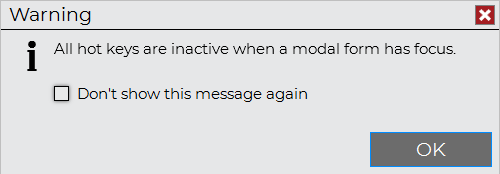 Hot Key Warning Dialog