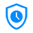 shield with clock in it
