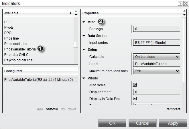 PriceVariableTutorialUsing1